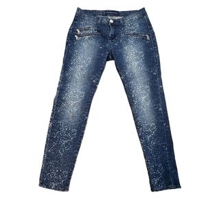 Rock Republic Banshee Womens 8 Skinny Jeans Bleach Splatter Stretch Mid Rise